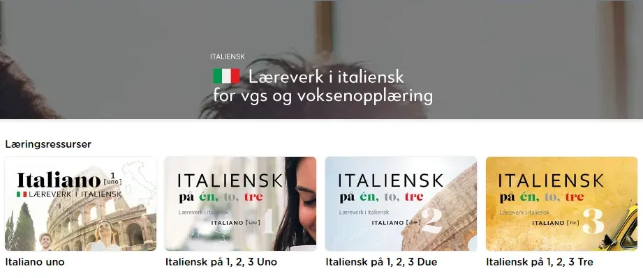 Tell Forlag italiensk123.no nettressurs 1 år lisens