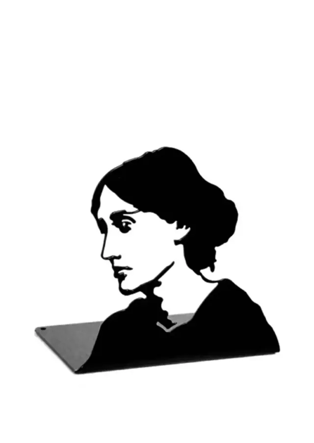 Megafon Forlag Virginia Woolf bokstøtte stål sort