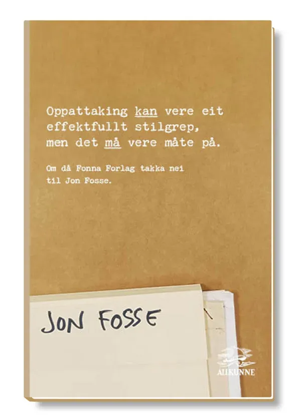 Fonna Forlag Oppattaking Jon Fosse heftet bok 44 sider
