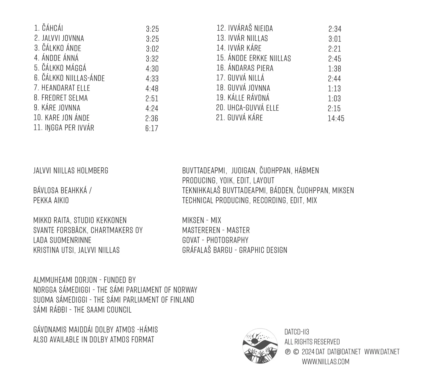 Dat Luođik CD Jalvvi Niillas joik