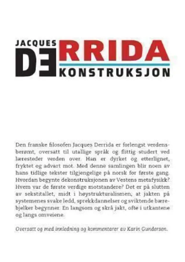 Spartacus Dekonstruksjon bok på norsk Derrida