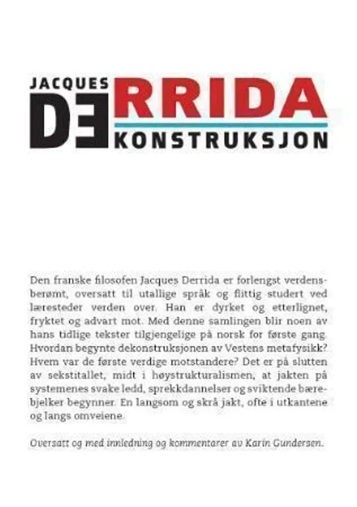 Spartacus Dekonstruksjon bok på norsk Derrida