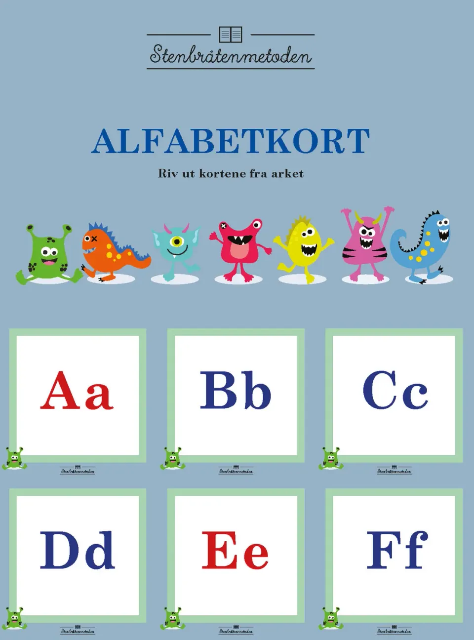 Tell Forlag Stenbråtenmetoden Alfabetkort 10 sett perforert