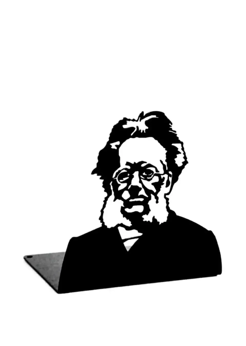 Megafon Henrik Ibsen bokstøtte stål sort