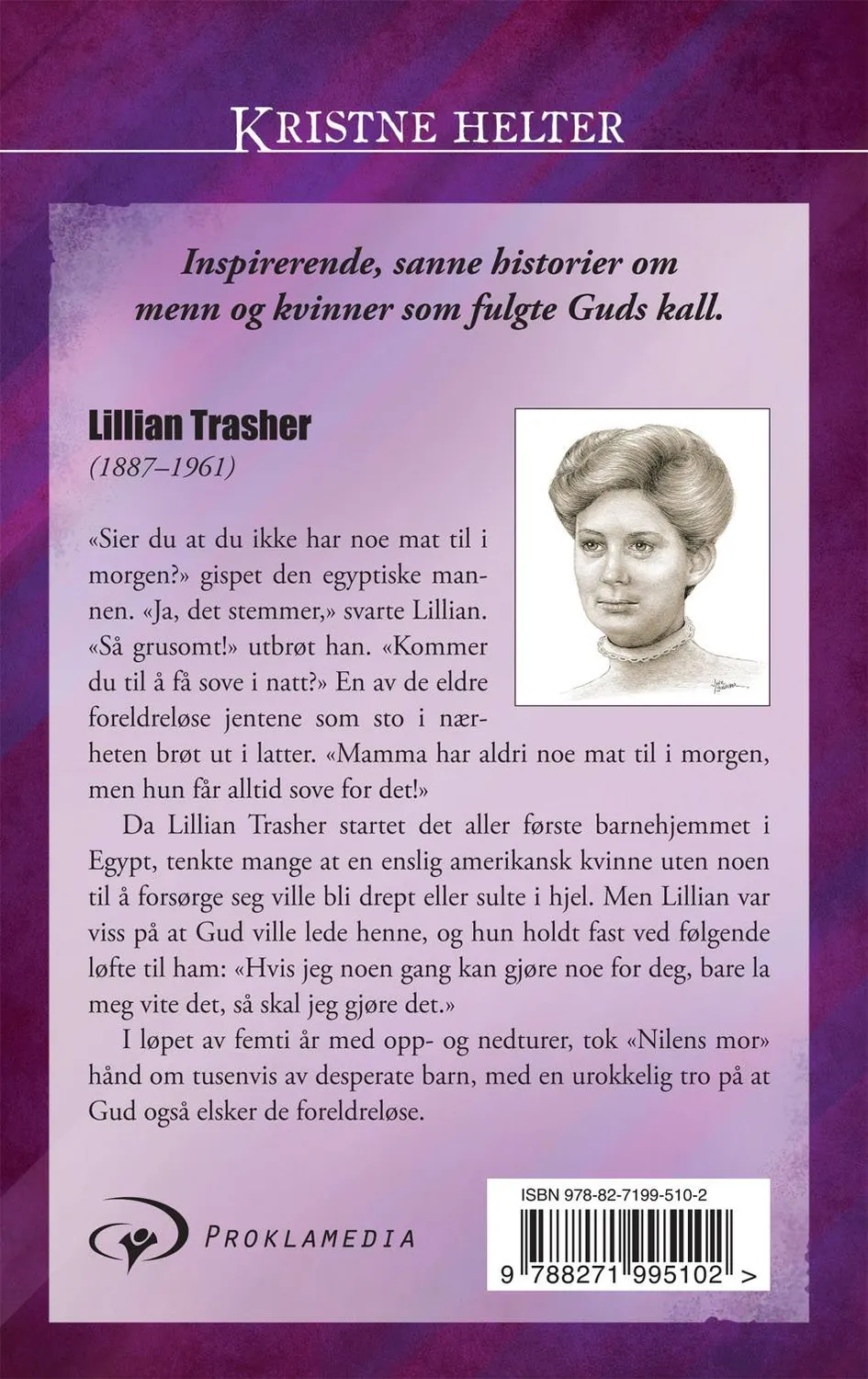 Proklamedia Kristne helter Lillian Trasher bok heftet