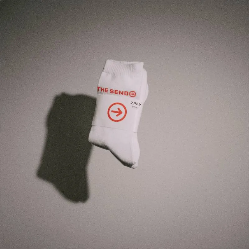 Proklamedia The Send sokker kremhvit bomull